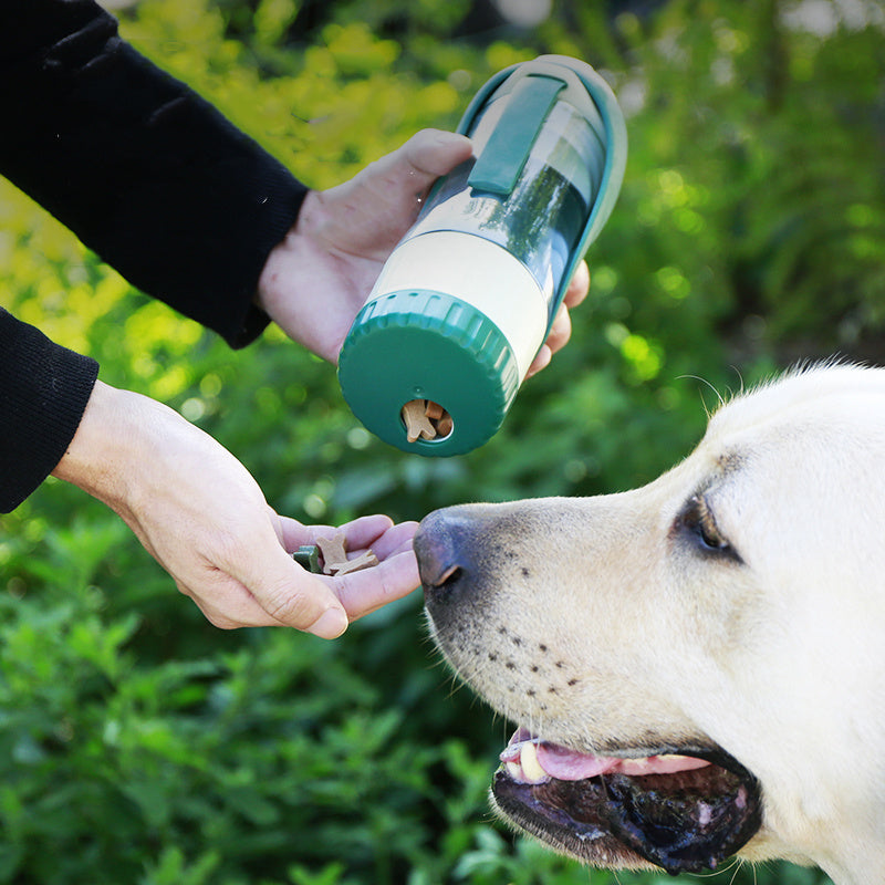 Dual-Action Pet Hydration and Feeding Bottle with Foldable Bowl - Arlo Basket