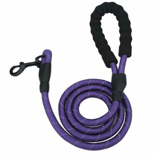 Reflective Nylon Dog Leash – Anti-Pull Braided Traction Rope for Safe Walking - Arlo Basket