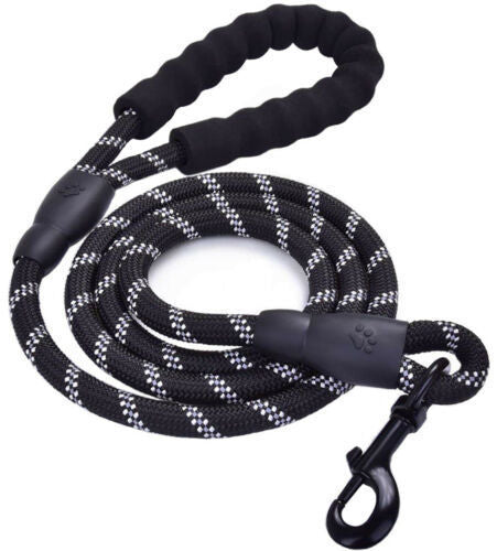 Reflective Nylon Dog Leash – Anti-Pull Braided Traction Rope for Safe Walking - Arlo Basket