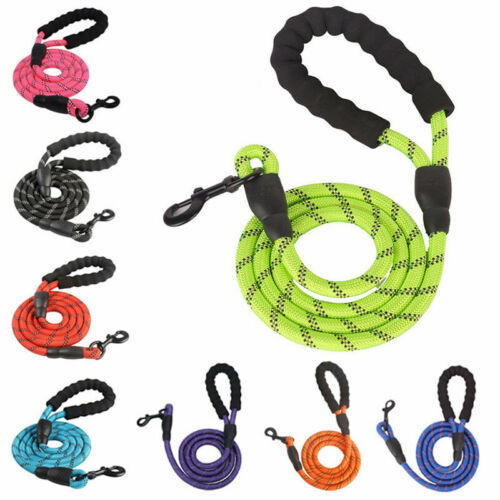 Reflective Nylon Dog Leash – Anti-Pull Braided Traction Rope for Safe Walking - Arlo Basket